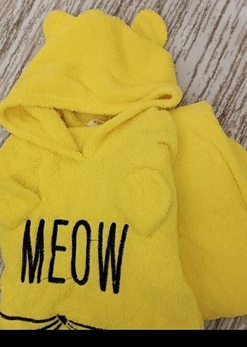 Trendyol & Milla Sarı Peluş Kadın Kapüşonlu Pijama Takımı