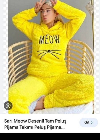 s Beden Sarı Peluş Kadın Kapüşonlu Pijama Takımı
