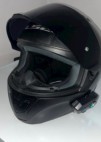 LS 2 siyah motorcu kaskı intercomlu - Görsel 4