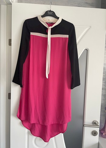 Pembe Siyah  Uzun Kollu Tunik - Görsel 2