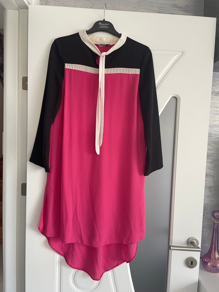 Pembe Siyah  Uzun Kollu Tunik - Görsel 2