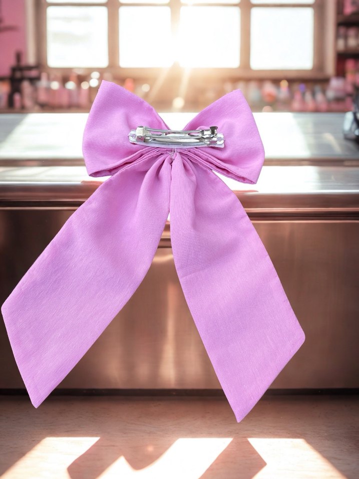 Pembe boncuk işlemeli Fiyonk Saç Aksesuarı - Görsel 2