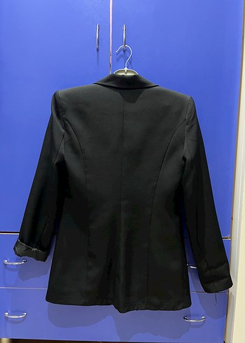 Diğer Düğmeli Siyah Kadın Blazer Ceket
