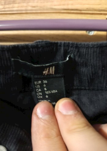 H&M Kemer Detaylı Kadın Kahverengi Denim Pantolon
