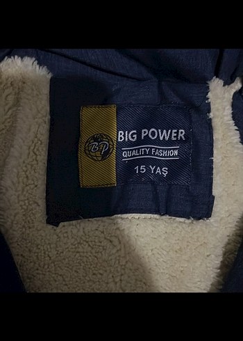 Çocuk Mavi Kapüşonlu Kürklü Kışlık Mont - Görsel 2