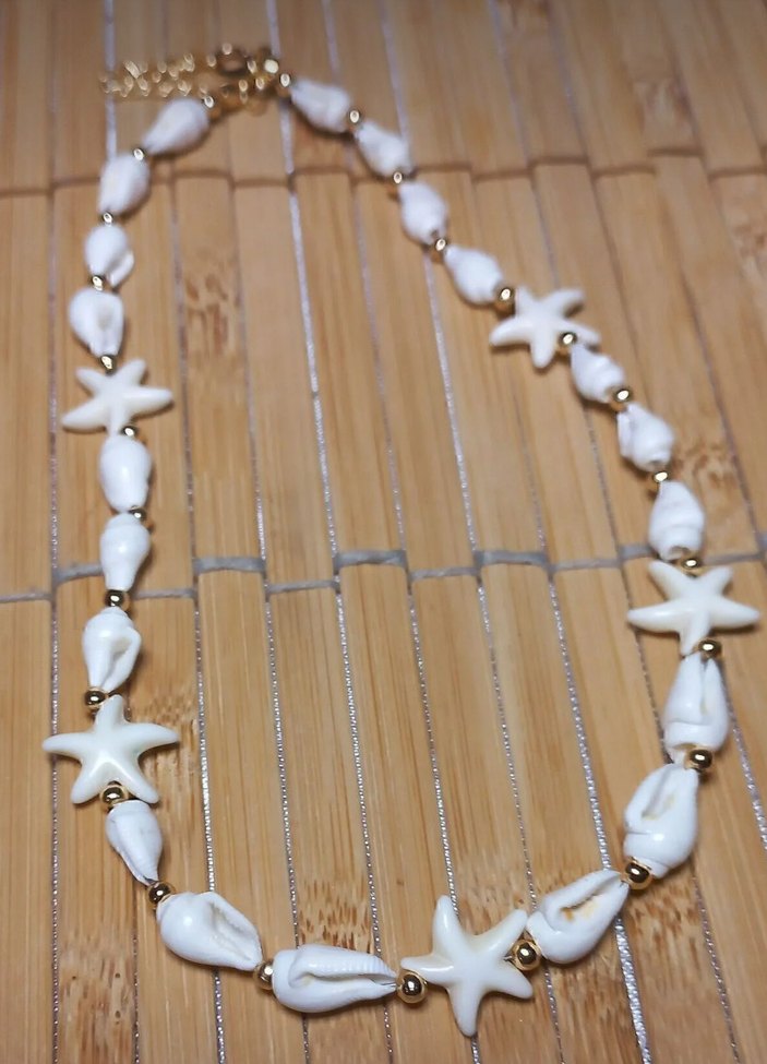 Uzun Deniz Kabuklu Bohem Kolye - Görsel 2