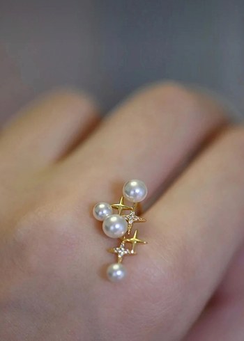 Altın Renk İncili Küpe - Görsel 3