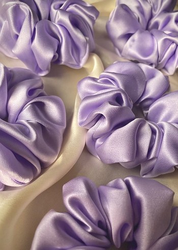 Mor Saten Elastik Saç Tokası - Görsel 4