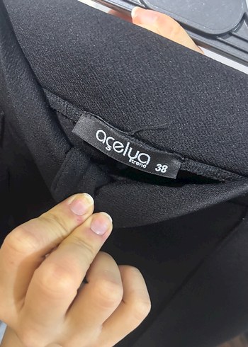 Siyah Kemerli Midi tayt yapısında - Görsel 2