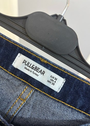 Lacivert Düğmeli Bol Kesim Kadın Denim Pantolon - Görsel 2