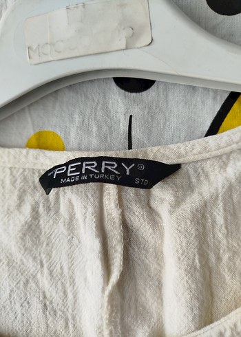 Kadın Keten Kısa Kollu Beyaz Basic Bluz - Görsel 2