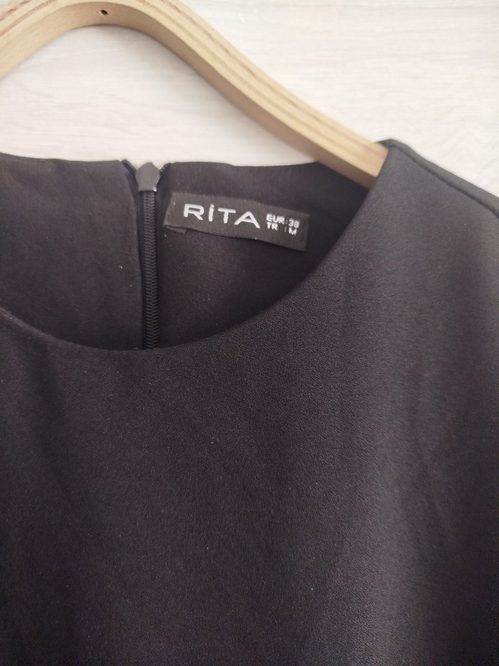 Uzun Siyah Gotik Desenli Kadın Elbise - Görsel 3