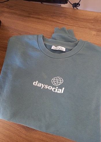 yeşil Baskılı Günlük Sweatshirt