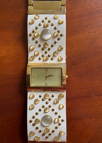 Beyaz Parlak Kayışlı Kadın Saat Micheal kors marka