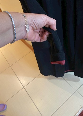 Siyah Uzun Kabanı, Düğmeli, Ofis Şıklığı - Görsel 4