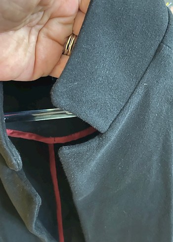 Siyah Uzun Kabanı, Düğmeli, Ofis Şıklığı - Görsel 2