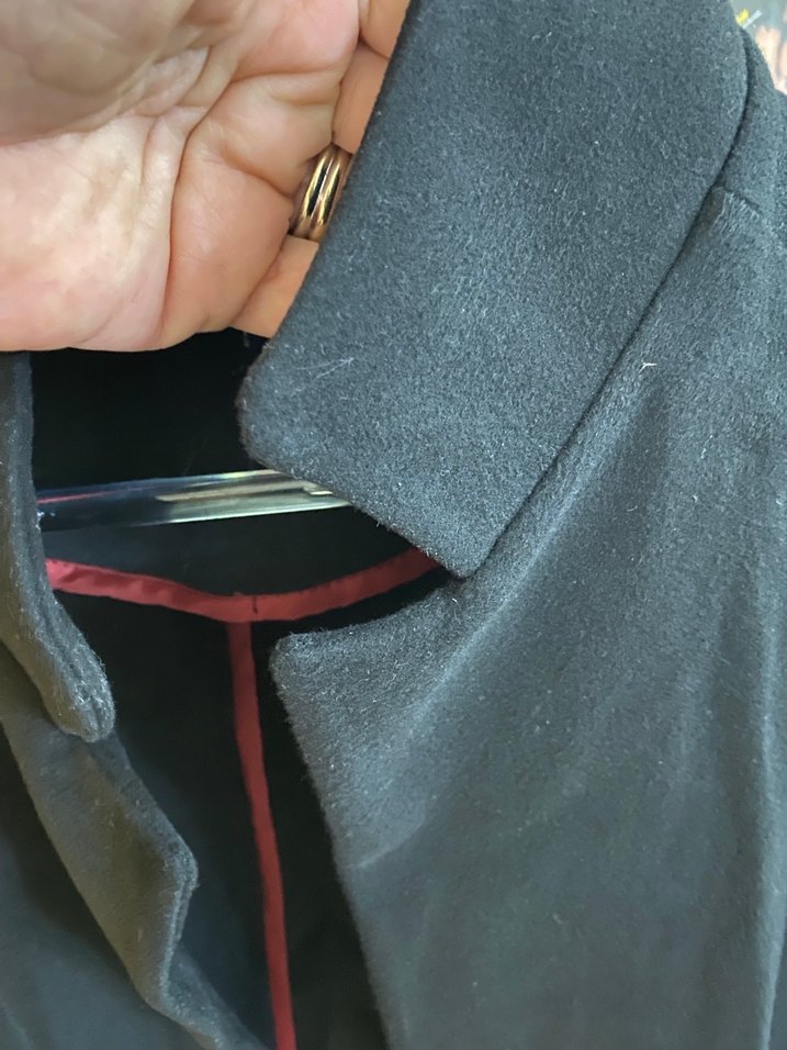 Siyah Uzun Kabanı, Düğmeli, Ofis Şıklığı - Görsel 2