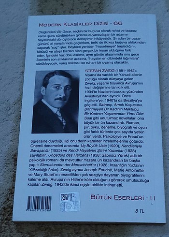  Beden Renk Olağanüstü Bir Gece - Stefan Zweig