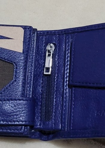 Parlak Mavi Minimalist Garbalia Hakiki Deri Erkek Cüzdanı - Görsel 6