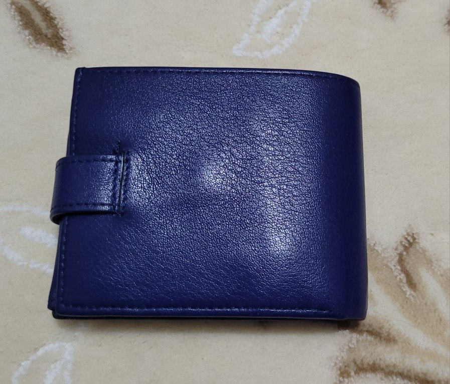 Parlak Mavi Minimalist Garbalia Hakiki Deri Erkek Cüzdanı - Görsel 2