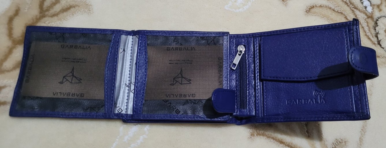 Parlak Mavi Minimalist Garbalia Hakiki Deri Erkek Cüzdanı - Görsel 4