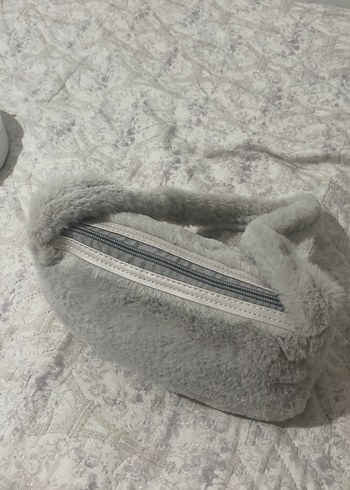 Beden Gri Kürk Detaylı Kadın Omuz Çantası