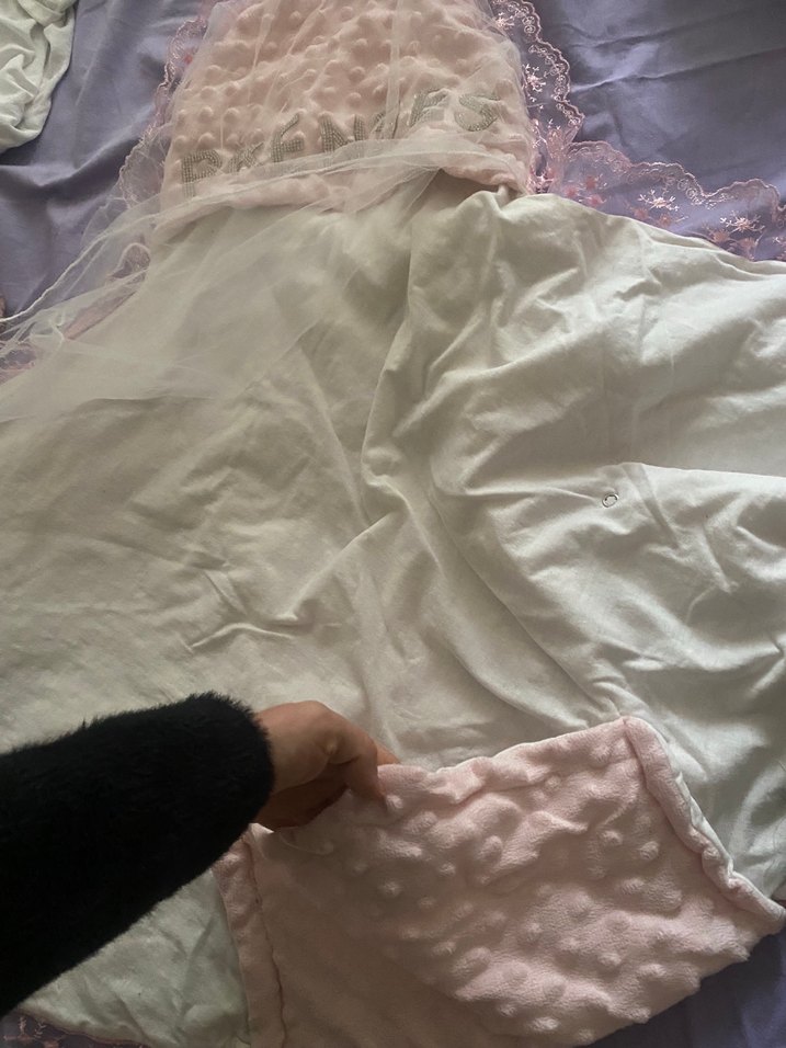 Dantel Detaylı Pembe Kız Bebek Kundak - Görsel 4