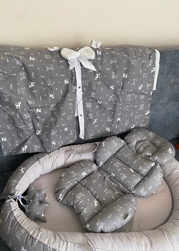 Gri Desenli Bebek Babynest seti - Görsel 4