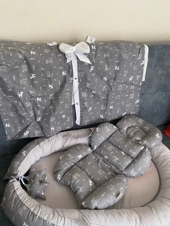 Gri Desenli Bebek Babynest seti - Görsel 4