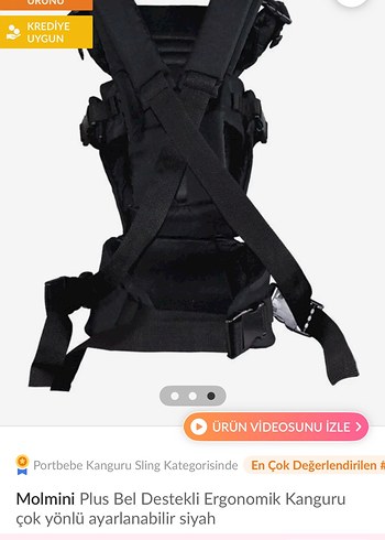 Diğer Molmini Plus Bel Destekli Ergonomik Siyah Kanguru