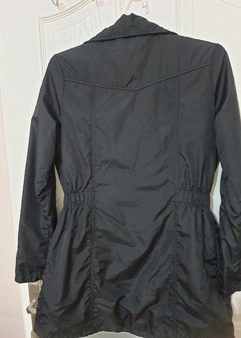 Siyah Düğmeli Midi Street Style Kadın Ceket - Görsel 3