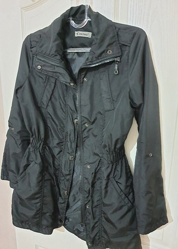 Siyah Düğmeli Midi Street Style Kadın Ceket - Görsel 2