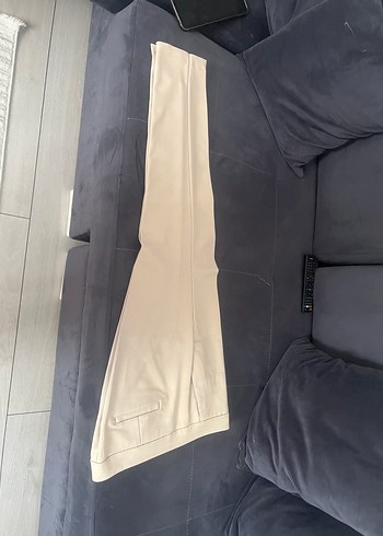 Bej Kadın Midi Kumaş Pantolon