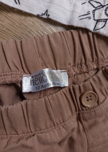 Bej Desenli Kısa Kollu Bebek Erkek Takımı - Görsel 4