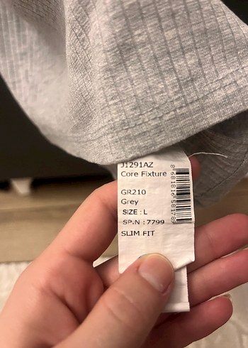 40 Beden Kadın Gri Keten Yüksek Yakalı Atlet