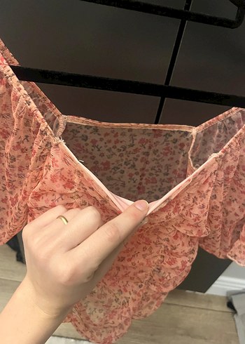 34 Beden pembe Renk Pembe Kısa Drapeli Bluz