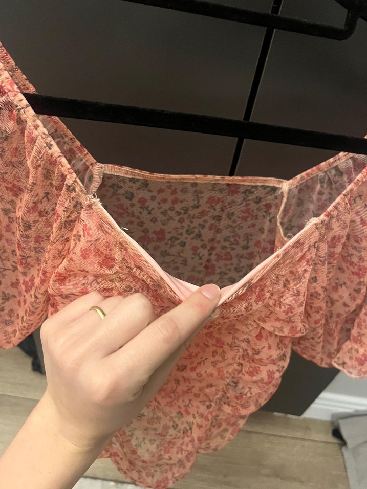 Pembe Kısa Drapeli Bluz - Görsel 4