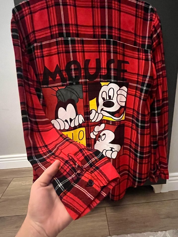 Kırmızı Ekose Desenli Uzun Kollu Kadın Gömlek - Görsel 2