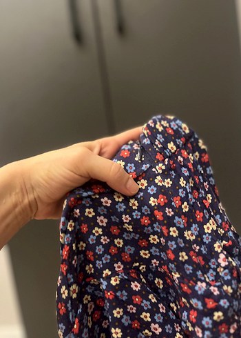 34 Beden çeşitli Renk Çiçek Desenli Pilili Mini Etek