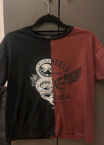 Trendyol & Milla bordo siyah Kadın tişört