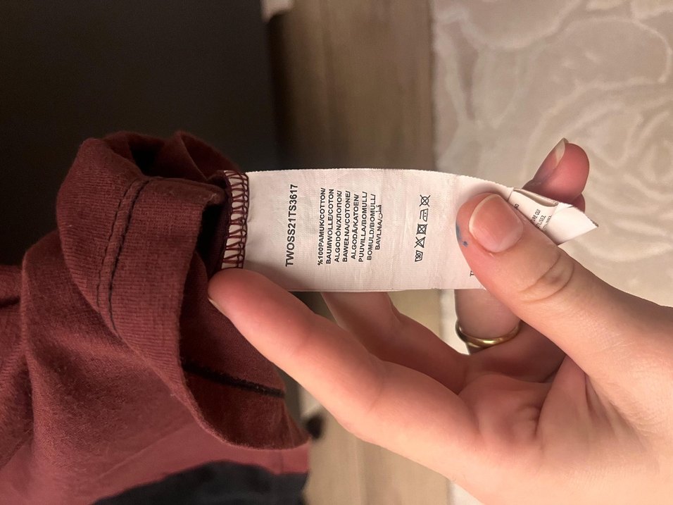 bordo siyah Kadın tişört - Görsel 3