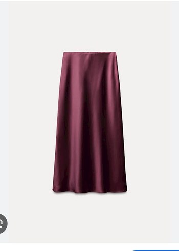 Zara Zara Bordo Saten Salaş Uzun Etek