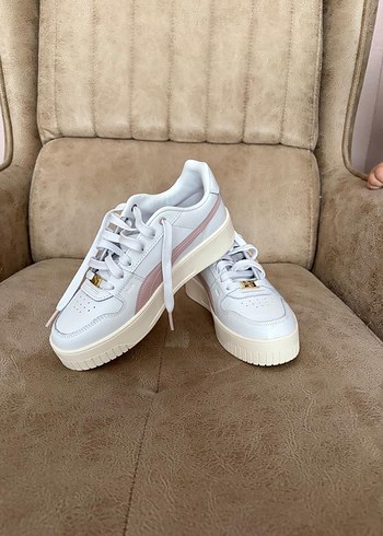 Beyaz Platform Topuklu Kadın Spor Ayakkabı - Görsel 3