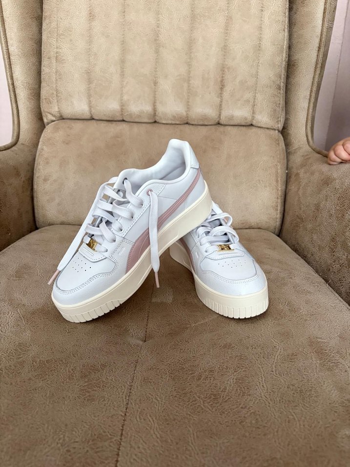Beyaz Platform Topuklu Kadın Spor Ayakkabı - Görsel 3