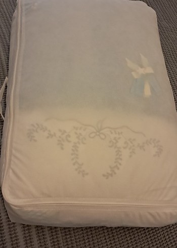 Nakışlı Mavi Pamuklu Bebek Uyku Seti - Görsel 4