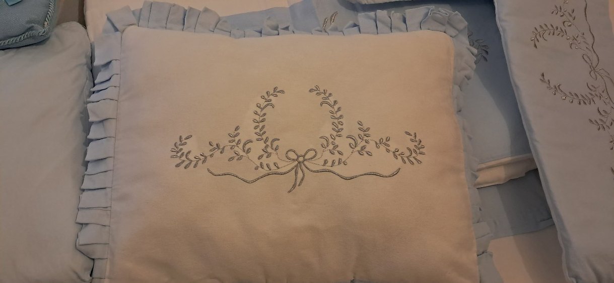 Nakışlı Mavi Pamuklu Bebek Uyku Seti - Görsel 2