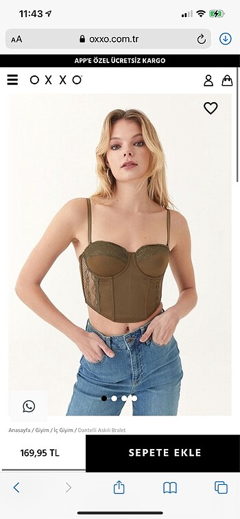 OXXO YEŞİL DANTEL ASKILI BRALET/STRAPLET