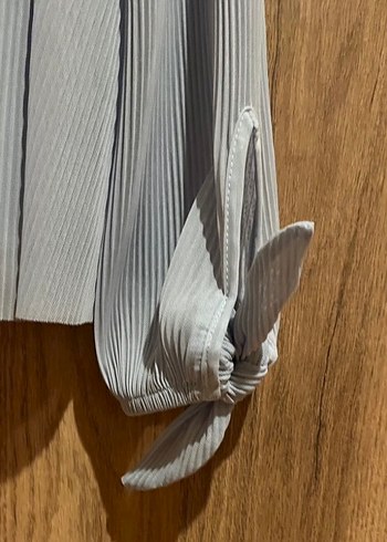 Bebe Mavi Piliseli Uzun Kollu Bluz - Görsel 2