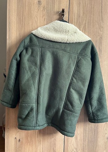 Düğmeli Rahat Haki Kadın Mont - Görsel 3