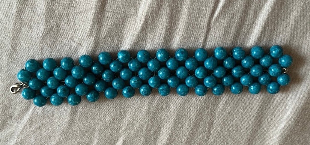 Turkuaz Boncuklu Bohem Bileklik - Görsel 2